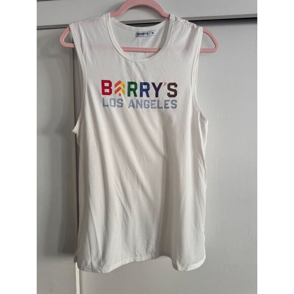 BARRY'S BOOTCAMP LOS ANGELES PRIDE TANK UNISEX RAINBOW WHITE SZ MEDIUM M - Picture 1 of 2
